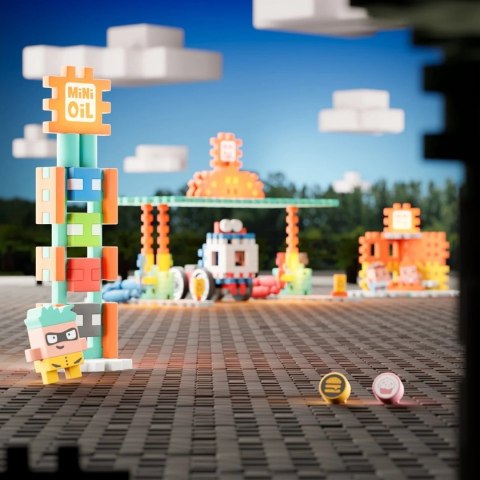 Klocki konstrukcyjne Marioinex Mini Waffle - City: Stacja paliw, 148 elementów
