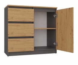 KOMODA 1 DRZWI 3 SZUFLADY ANT/ART BLAT ART KOMPLET