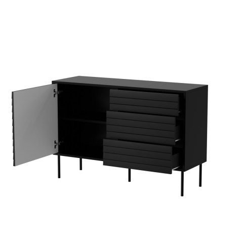 Komoda 1D3S CORTINA 120x40x81 czarny