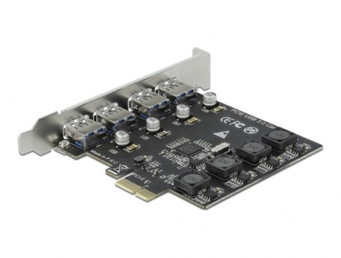 DeLOCK Karta PCI Express x1 do 4 x zewnętrzne USB Typ-A żeński SuperSpeed USB (USB 3.2 Gen 1)