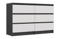 M6 MALWA KOMODA 120CM 6 SZUFLAD ANT/BIEL KOMPLET