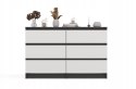 M6 MALWA KOMODA 120CM 6 SZUFLAD ANT/BIEL KOMPLET
