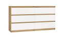 M6 MALWA KOMODA 140 CM 6 SZUFLAD ART/BIEL KOMPLET