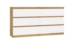 M6 MALWA KOMODA 140 CM 6 SZUFLAD ART/BIEL KOMPLET