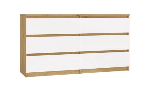 M6 MALWA KOMODA 140 CM 6 SZUFLAD ART/BIEL KOMPLET