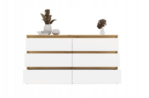 M6 MALWA KOMODA 140 CM 6 SZUFLAD ART/BIEL KOMPLET