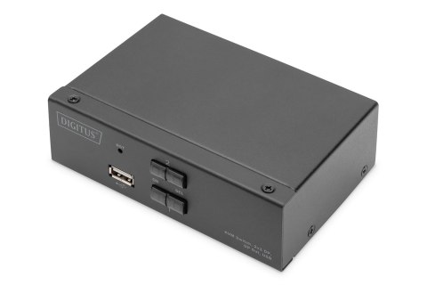 Digitus Przełącznik KVM, 2x1 DP, DP Out, USB