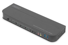 Digitus Przełącznik KVM, 4-portowy, 4K 60 Hz, 4 x DP in, 1 x DP/HDMI out