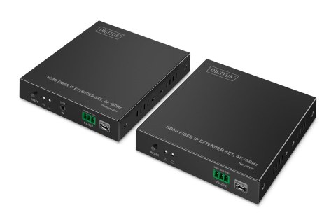 Przedłużacz światłowodowy HDMI 4K/60Hz przez IP 1G lub do 40km/300m, HDMI Loop-Out, sterowanie IR - zestaw
