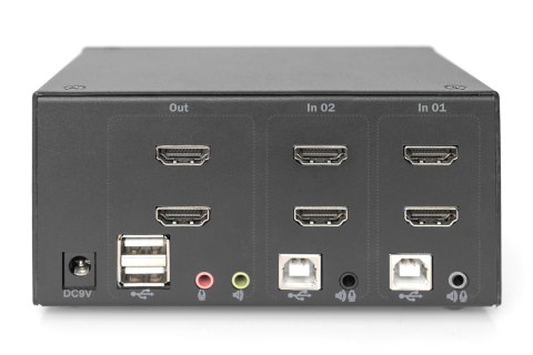 Przełącznik KVM, 2-portowy, podwójny wyświetlacz, 4K, HDMI