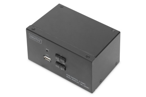 Przełącznik KVM, 2-portowy, podwójny wyświetlacz, 4K, HDMI