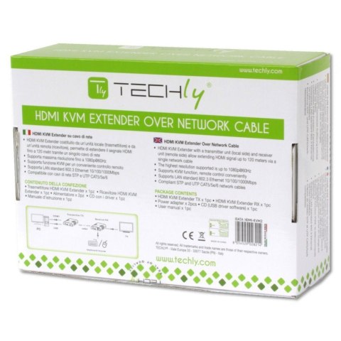 Techly IDATA HDMI-KVM2 przedłużacz KVM Nadajnik i odbiornik