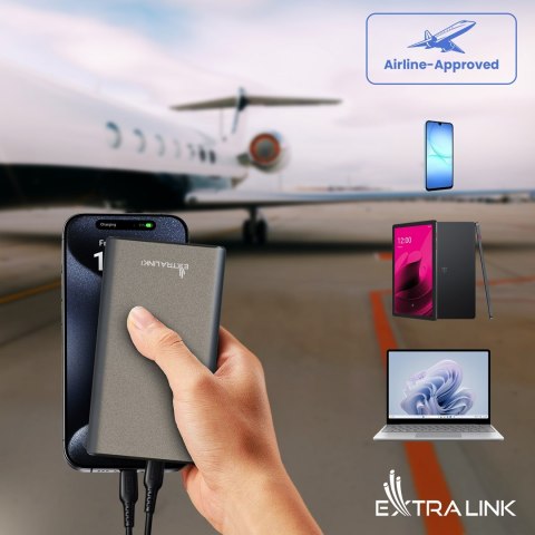 Extralink Powerbank EPB-126 20000mAh Srebrny Power bank, 45W PD, USB-C