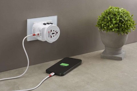 Adapter podróżny SKROSS Pro Light USB AC45PD World z USB-C biały