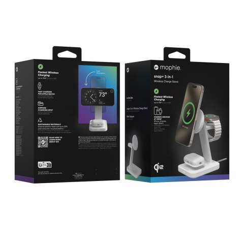 Bezprzewodowa ładowarka mophie snap+ 3-w-1 - 15 Watt