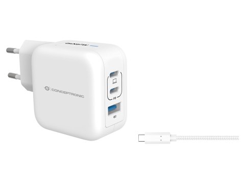 Conceptronic ALTHEA17W ładowarka do urządzeń przenośnych Uniwersalne Biały Prąd przemienny Szybkie ładowanie Wewnętrzna