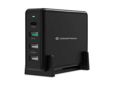 Conceptronic OZUL01B ładowarka do urządzeń przenośnych Uniwersalne Czarny Prąd przemienny Szybkie ładowanie Wewnętrzna