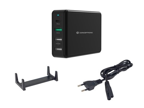Conceptronic OZUL01B ładowarka do urządzeń przenośnych Uniwersalne Czarny Prąd przemienny Szybkie ładowanie Wewnętrzna