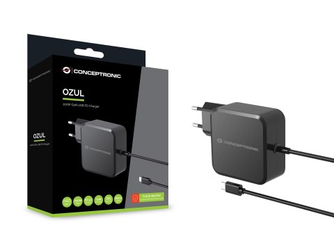 Conceptronic OZUL05BE ładowarka do urządzeń przenośnych Uniwersalne Czarny Prąd przemienny Wewnętrzna