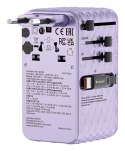 VERBATIM CHARGE 'N' TRAVEL 70W 2C CHOWANY UNIWERSALNY ADAPTER PODRÓŻNY FIOLETOWY