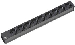 Bachmann 9x Schuko, 2m rozgałęziacz 9 x gniazdo sieciowe Czarny