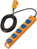 Brennenstuhl 1159900805 rozgałęziacz 5 m 5 x gniazdo sieciowe Zewnętrzna Czarny, Niebieski, Żółty