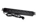 Listwa przeciwprzepięciowa A-LAN PZ081U3M (8 x UTE; 16 A (3680 W); 3m; kolor czarny)
