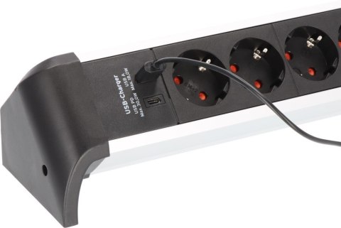 Listwa zasilająca Brennenstuhl Steckdosenleiste ALU-Office-Line 4gn. 1,8m USB