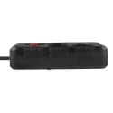 MACLEAN LISTWA ZASILAJĄCA, PRZEDŁUŻACZ 4 GNIAZDA + 3XUSB, 110-240V AC 50/60HZ, 2.1A MAX 2500W, 1,5M, CZARNA MCE392 B