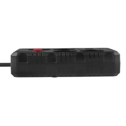 MACLEAN LISTWA ZASILAJĄCA, PRZEDŁUŻACZ 4 GNIAZDA + 3XUSB, 110-240V AC 50/60HZ, 2.1A MAX 2500W, 1,5M, CZARNA MCE392 B
