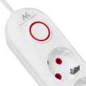 MACLEAN LISTWA ZASILAJĄCA PRZEDŁUŻACZ5 GNIAZD + 3XUSB, 110-240V AC 50/60HZ, 2.1A MAX 2500W, 1,5M, BIAŁA MCE395 W