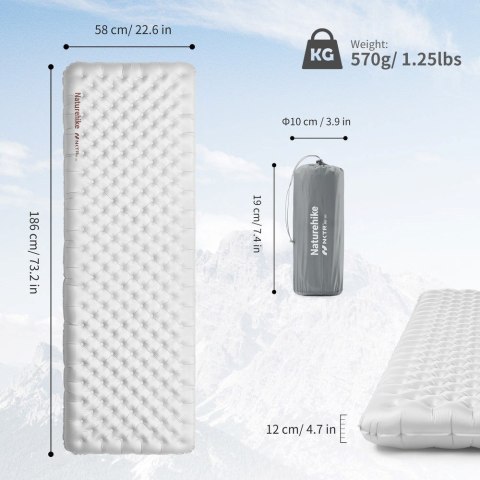 Materac NATUREHIKE tuye r 5.8 cnh22dz016 square regular wide-carbon silver