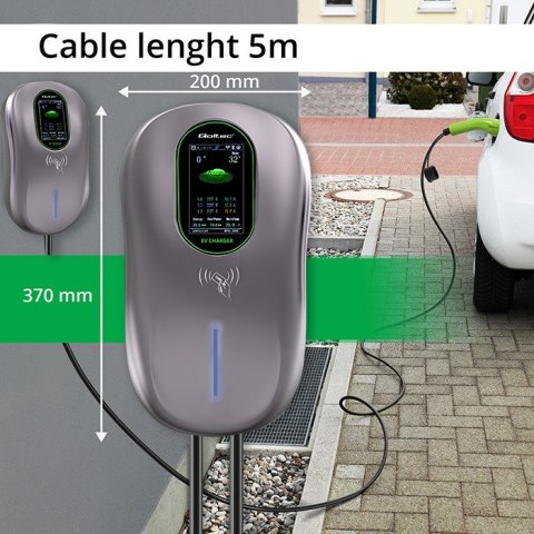 Qoltec Stacja ładowania 2w1 Typ2 22kW Wi-fi