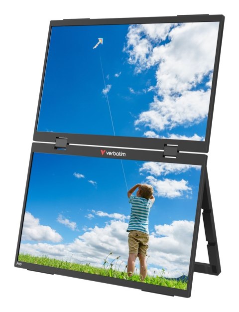Verbatim Portable 15.6" FHD Dual Monitor Essentials Przenośny monitor Czarny 39,6 cm (15.6") LCD 1920 x 1080 px