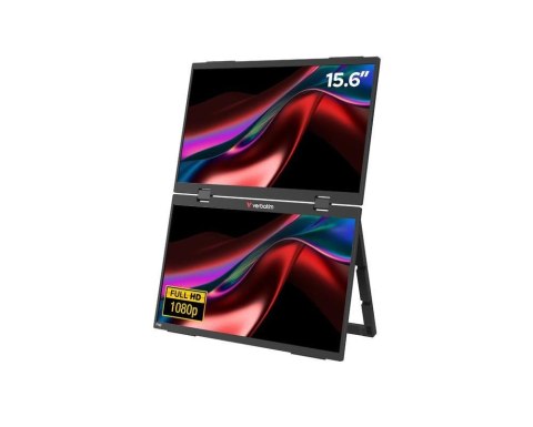 Verbatim Portable 15.6" FHD Dual Monitor Essentials Przenośny monitor Czarny 39,6 cm (15.6") LCD 1920 x 1080 px