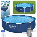 Basen Ogrodowy Stelażowy Z Pompą Niebieski 305 cm x 76 cm Bestway 56679