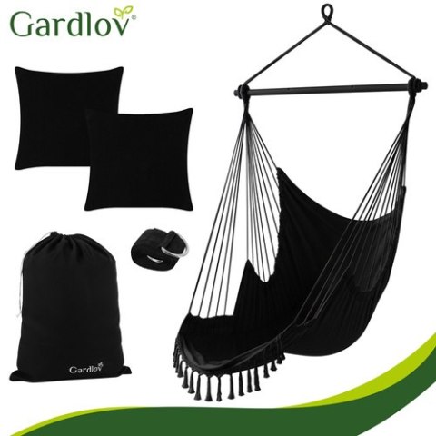 Huśtawka - fotel wiszący 210cm czarny Gardlov