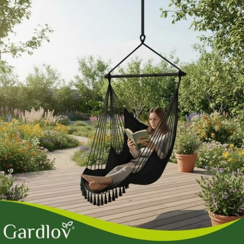 Huśtawka - fotel wiszący 210cm czarny Gardlov