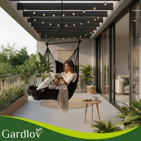 Huśtawka - fotel wiszący 210cm czarny Gardlov