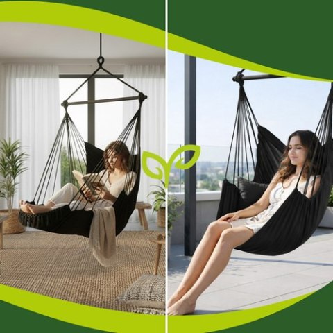 Huśtawka - fotel wiszący 210cm czarny Gardlov