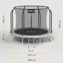 Trampolina Rebel Active PRO 8ft/244 cm, siatka, drabinka