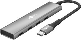 Goobay Goobay 76564 Slim 4-portowy koncentrator USB, USB-C™ auf USB-C™, 5 Gbit/s, szary
