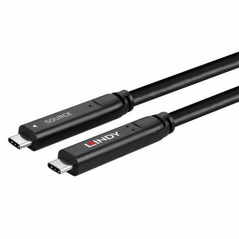Hybrydowy kabel LINDY USB 3.2 Gen 2 i DP 1.4 typu C o długości 15 m