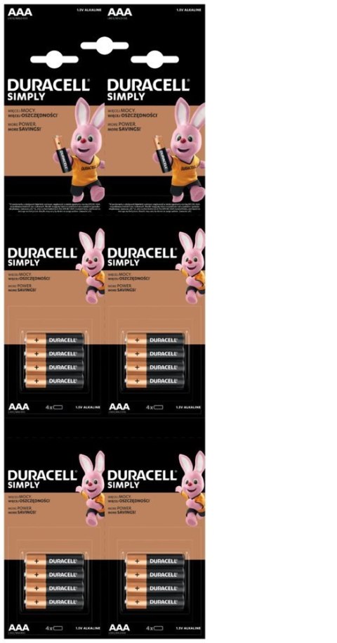 ND39_474117 BATERIA LR03 DURACELL SIMPLY OP16SZT B/C DURACELL