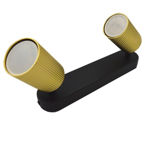 Lampa spotlight Elan 2xGU10 złota+czarna 55*80