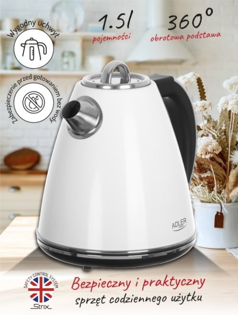 AD 1343 white Czajnik metalowy 1,5 l strix
