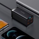 Szybka uniwersalna ładowarka sieciowa GaN 2x USB-C 2x USB 100W QC 4.0+ AFC czarny