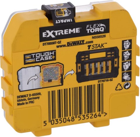 DEWALT DEWALT DT70558T-QZ Extreme FLEXTORQ 25pc Set T25 25mm in Small Bulk Storage Case