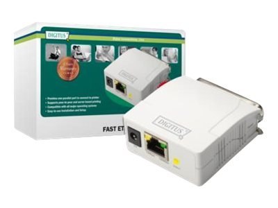 Digitus Digitus | Serwer druku Fast Ethernet, 1 port 1x RJ45, 1x DB-36-pin męski Centronics | DN-13001-1 | Biały