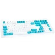 Ducky Keycap Set, PBT, ISO (DE) - weiß/blau